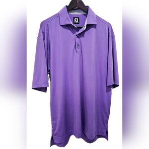 FootJoy FJ Golf Polo Mens L Purple Performance Stretch Athletic Shirt